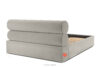 LUNEO Łóżko tapicerowane w stylu japandi z pojemnikiem na pościel 180 cm kremowy kremowy - zdjęcie 6