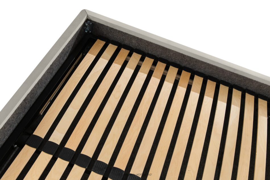 LUNEO Łóżko tapicerowane w stylu japandi z pojemnikiem na pościel 180 cm kremowy kremowy - zdjęcie 9