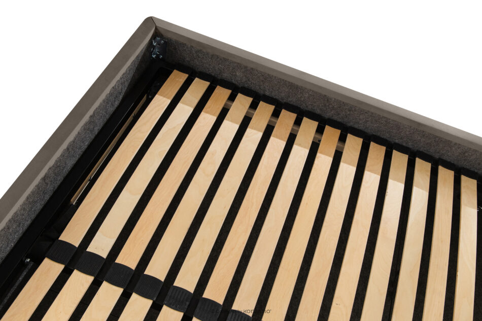 LUNEO Łóżko tapicerowane w stylu japandi z pojemnikiem na pościel 180 cm brązowy brązowy - zdjęcie 9