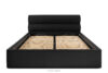 LUNEO Łóżko tapicerowane w stylu japandi z pojemnikiem na pościel 200 cm czarny czarny - zdjęcie 4