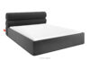 LUNEO Łóżko tapicerowane w stylu japandi z pojemnikiem na pościel 200 cm antracytowy antracytowy - zdjęcie 1