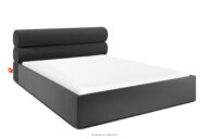 Łóżko tapicerowane w stylu japandi z pojemnikiem na pościel 200 cm antracytowy