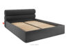 LUNEO Łóżko tapicerowane w stylu japandi z pojemnikiem na pościel 200 cm antracytowy antracytowy - zdjęcie 3
