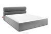 Łóżko tapicerowane w stylu japandi z pojemnikiem na pościel 200 cm jasny szary