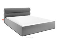 Łóżko tapicerowane w stylu japandi z pojemnikiem na pościel 200 cm jasny szary