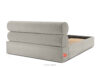 LUNEO Łóżko tapicerowane w stylu japandi z pojemnikiem na pościel 200 cm kremowy kremowy - zdjęcie 6