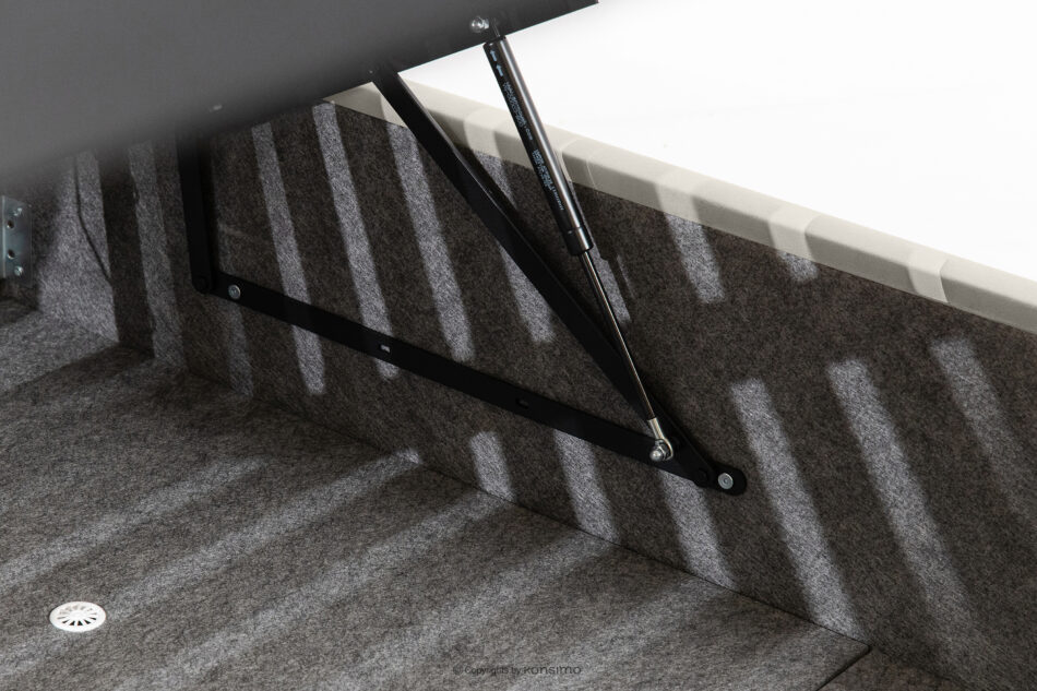 LUNEO Łóżko tapicerowane w stylu japandi z pojemnikiem na pościel 200 cm kremowy kremowy - zdjęcie 10