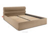 LUNEO Łóżko tapicerowane w stylu japandi z pojemnikiem na pościel 200 cm ciemny beżowy ciemny beżowy - zdjęcie 3