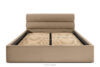LUNEO Łóżko tapicerowane w stylu japandi z pojemnikiem na pościel 200 cm ciemny beżowy ciemny beżowy - zdjęcie 4