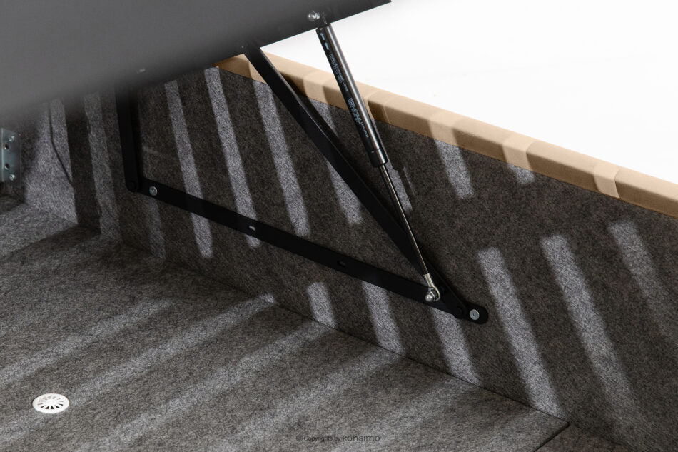 LUNEO Łóżko tapicerowane w stylu japandi z pojemnikiem na pościel 200 cm ciemny beżowy ciemny beżowy - zdjęcie 10