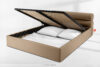 LUNEO Łóżko tapicerowane w stylu japandi z pojemnikiem na pościel 200 cm ciemny beżowy ciemny beżowy - zdjęcie 15