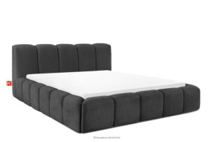 OLMIRA, https://konsimo.pl/kolekcja/olmira/ Łóżko tapicerowane z pojemnikiem na pościel 160 cm antracytowy antracytowy - zdjęcie