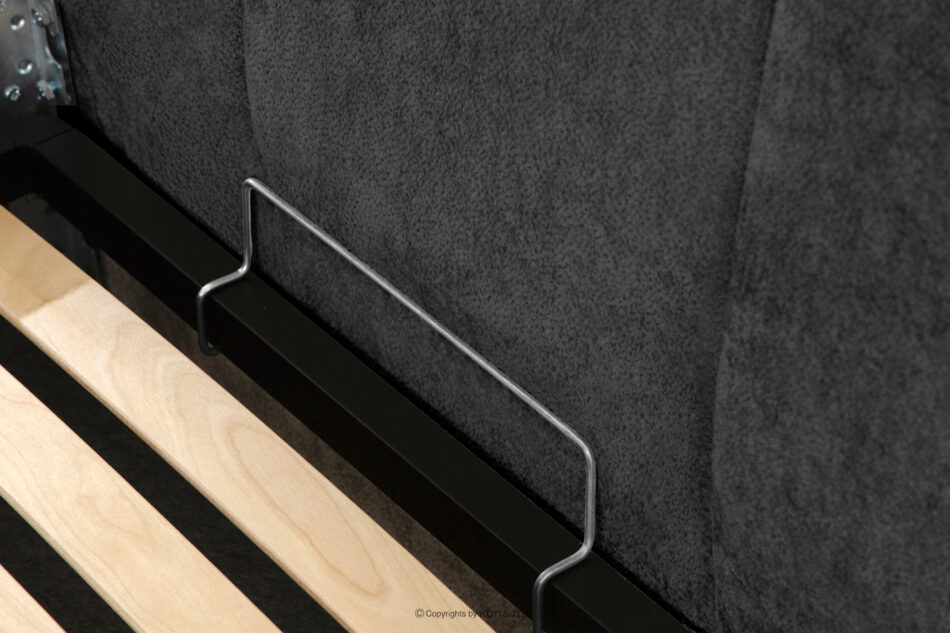 OLMIRA Łóżko tapicerowane z pojemnikiem na pościel 160 cm antracytowy antracytowy - zdjęcie 7