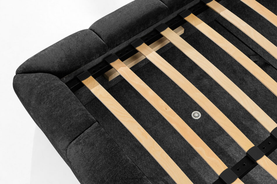 OLMIRA Łóżko tapicerowane z pojemnikiem na pościel 160 cm antracytowy antracytowy - zdjęcie 8