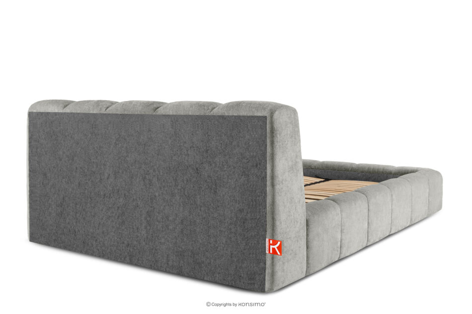 OLMIRA Łóżko tapicerowane z pojemnikiem na pościel 160 cm jasny szary jasny szary - zdjęcie 5