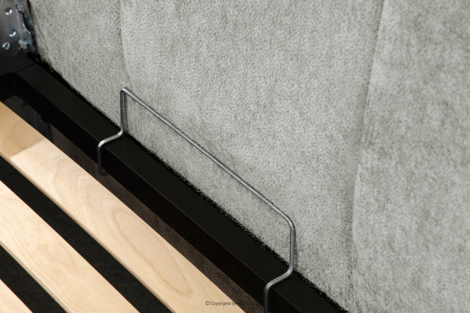 OLMIRA Łóżko tapicerowane z pojemnikiem na pościel 160 cm jasny szary jasny szary - zdjęcie 7