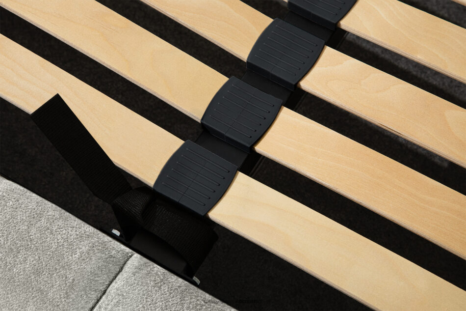 OLMIRA Łóżko tapicerowane z pojemnikiem na pościel 160 cm jasny szary jasny szary - zdjęcie 10