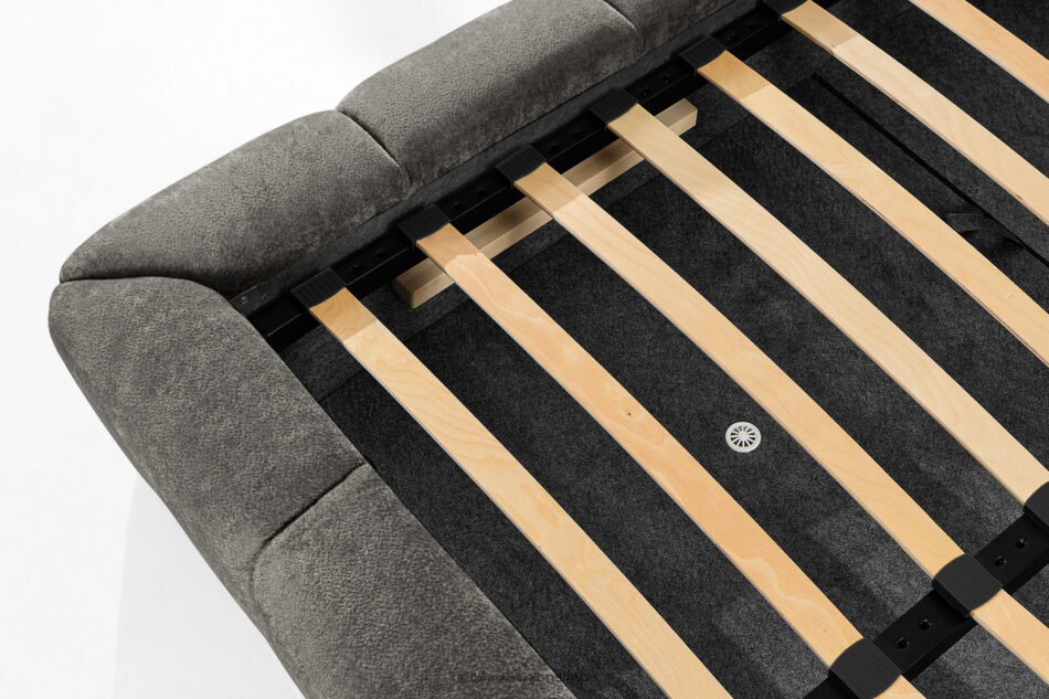 OLMIRA Łóżko tapicerowane z pojemnikiem na pościel 160 cm ciemny szary ciemny szary - zdjęcie 8