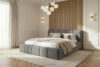 OLMIRA Łóżko tapicerowane z pojemnikiem na pościel 160 cm ciemny szary ciemny szary - zdjęcie 15