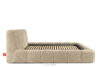 OLMIRA Łóżko tapicerowane z pojemnikiem na pościel 160 cm beżowy beżowy - zdjęcie 5