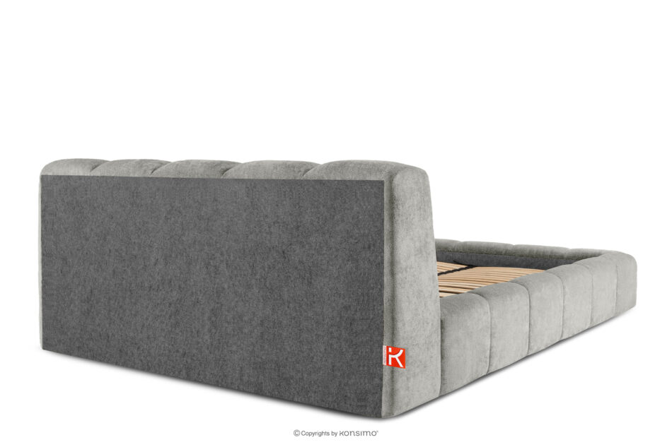 OLMIRA Łóżko tapicerowane z pojemnikiem na pościel 180 cm jasny szary jasny szary - zdjęcie 5