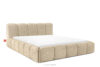 Łóżko tapicerowane z pojemnikiem na pościel 180 cm beżowy