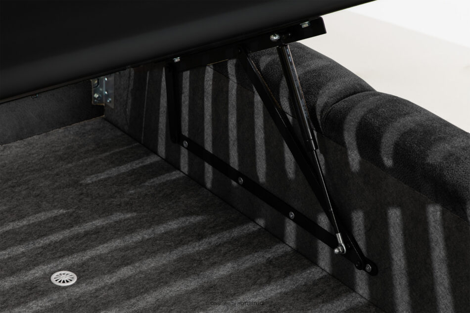 OLMIRA Łóżko tapicerowane z pojemnikiem na pościel 200 cm antracytowy antracytowy - zdjęcie 9