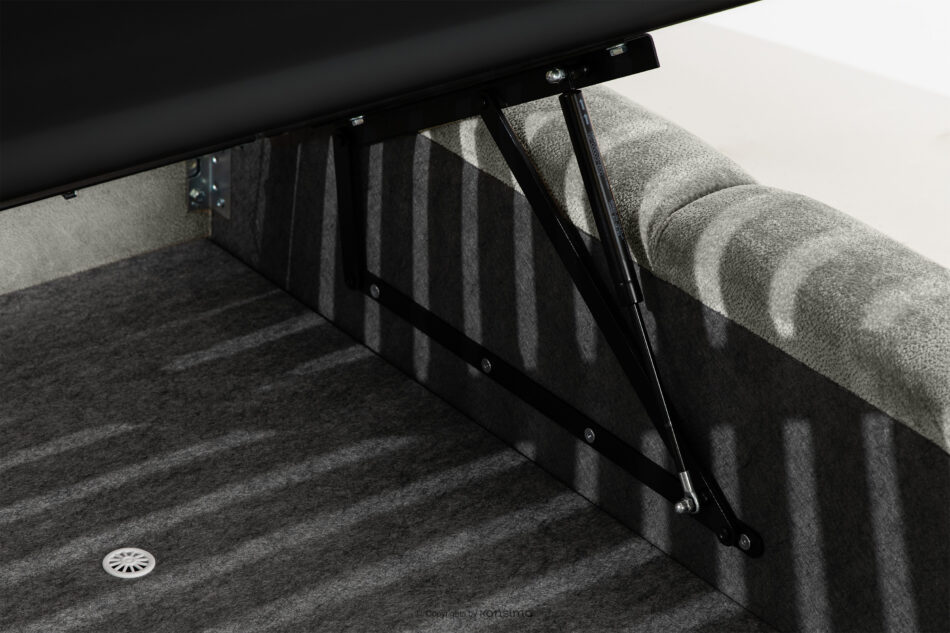 OLMIRA Łóżko tapicerowane z pojemnikiem na pościel 200 cm jasny szary jasny szary - zdjęcie 9