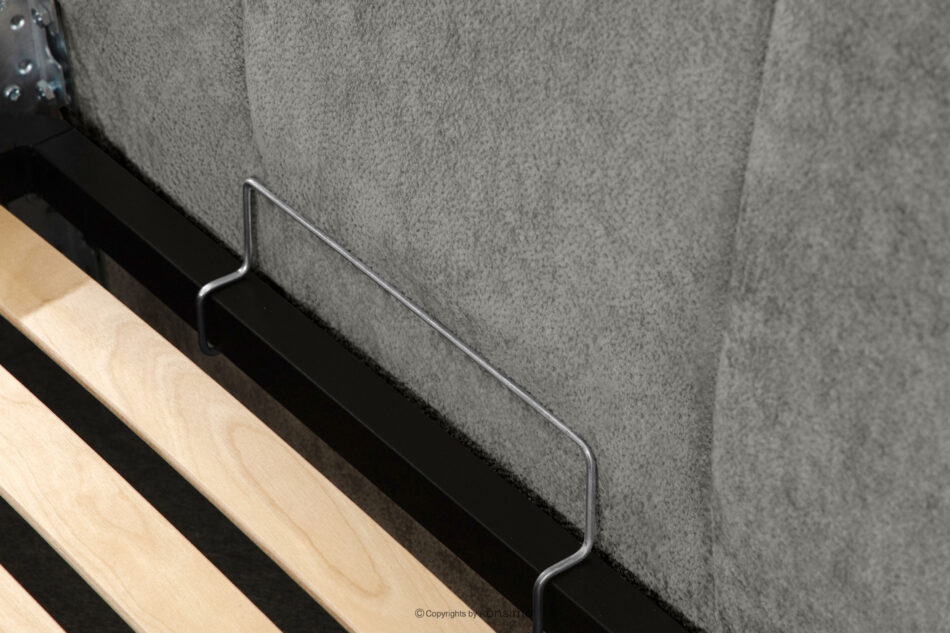 OLMIRA Łóżko tapicerowane z pojemnikiem na pościel 200 cm ciemny szary ciemny szary - zdjęcie 7