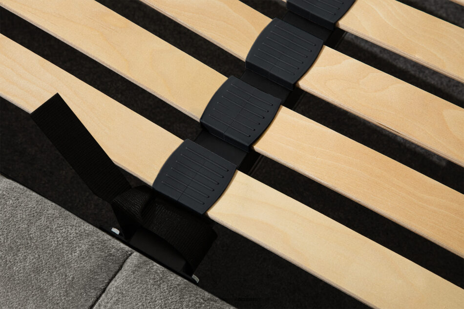 OLMIRA Łóżko tapicerowane z pojemnikiem na pościel 200 cm ciemny szary ciemny szary - zdjęcie 10