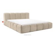 Łóżko tapicerowane z pojemnikiem na pościel 200 cm szarobeżowy