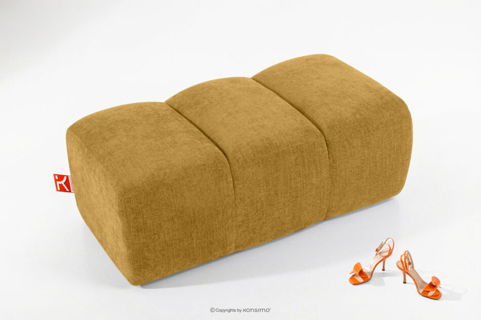 FLAVA Pikowana pufa retro modern miodowy miodowy - zdjęcie 1