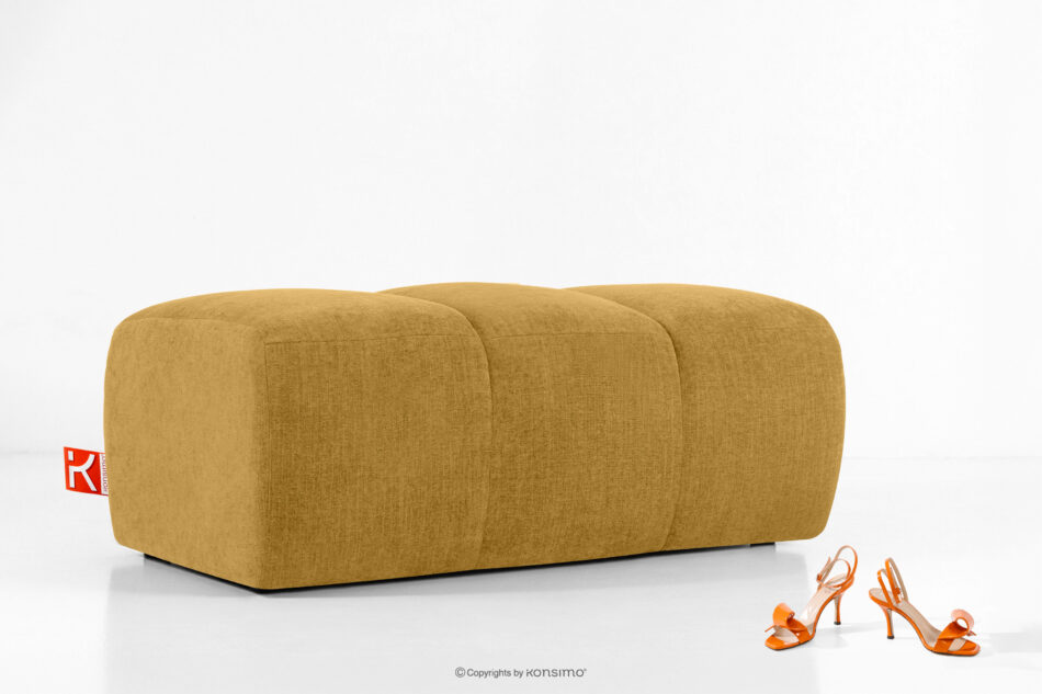 FLAVA Pikowana pufa retro modern miodowy miodowy - zdjęcie 4