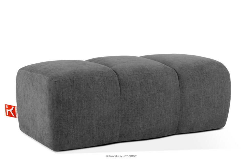 FLAVA Pikowana pufa retro modern popielaty popielaty - zdjęcie 2