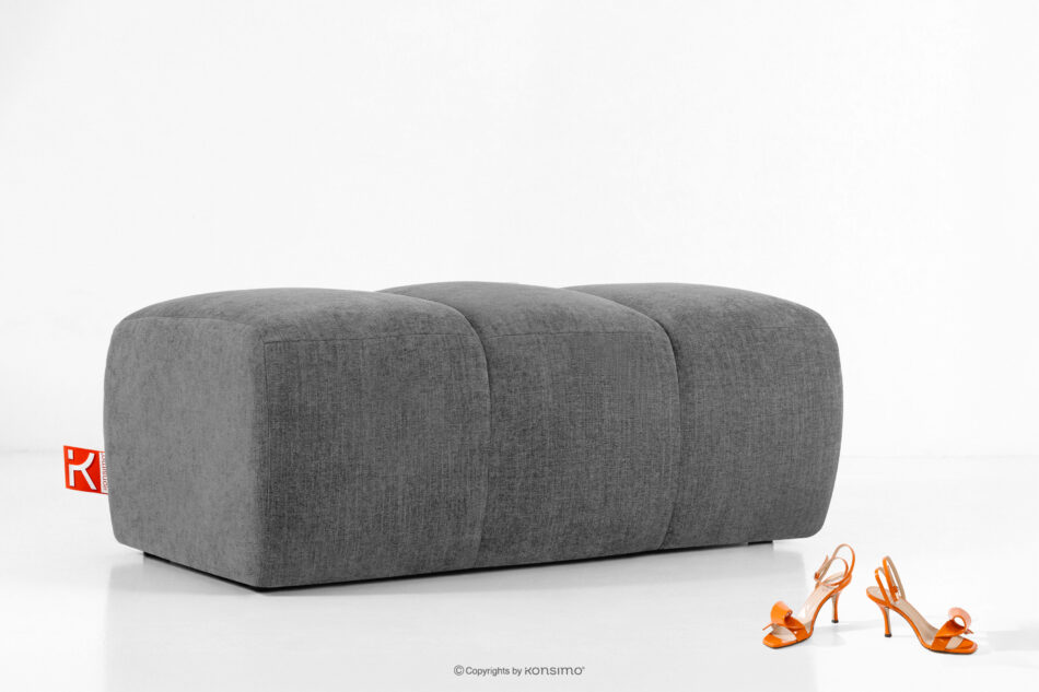 FLAVA Pikowana pufa retro modern popielaty popielaty - zdjęcie 4