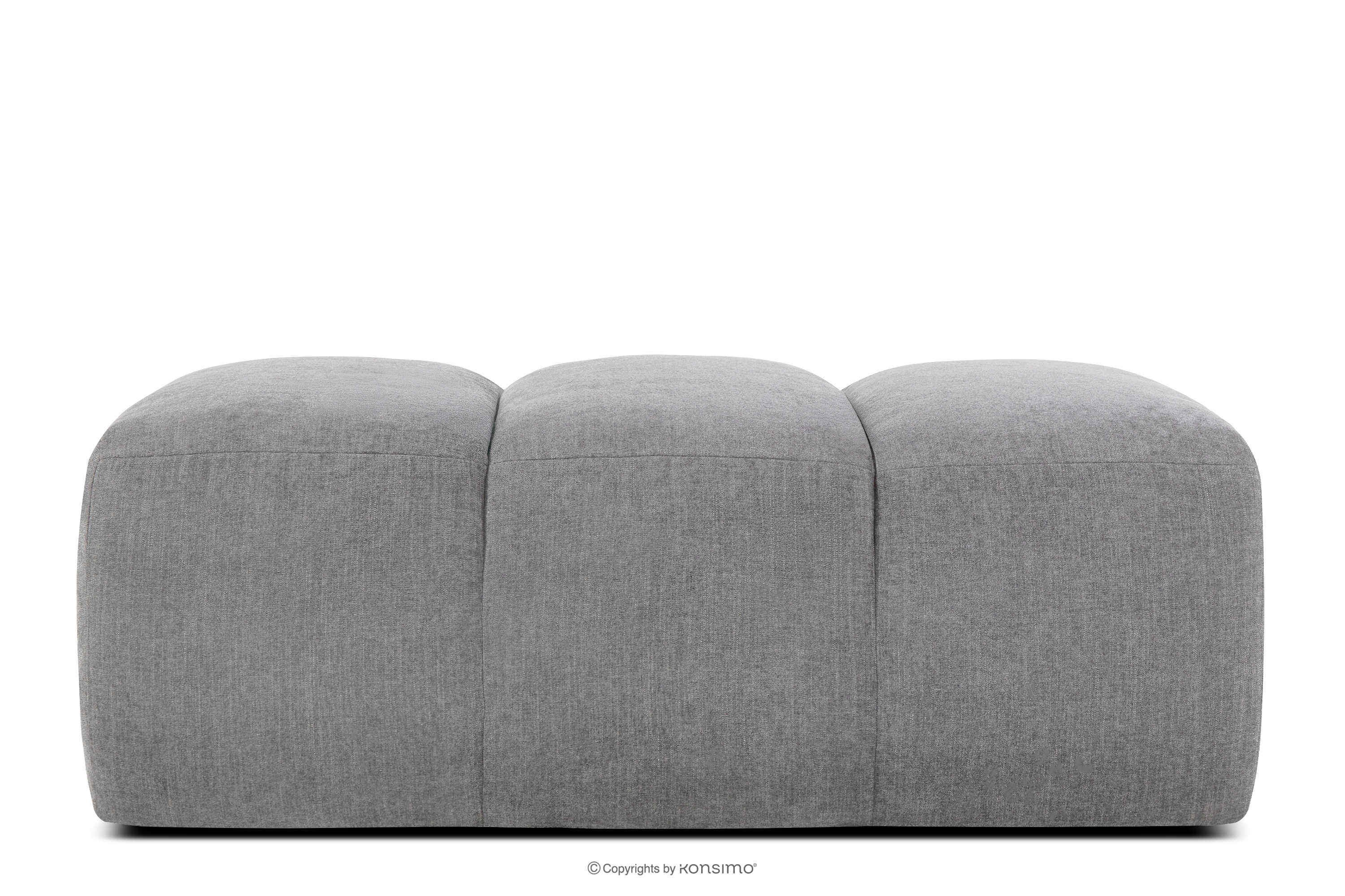 Pikowana pufa retro modern jasny popielaty FLAVA