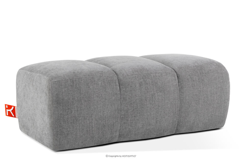 FLAVA Pikowana pufa retro modern jasny popielaty jasny popielaty - zdjęcie 2