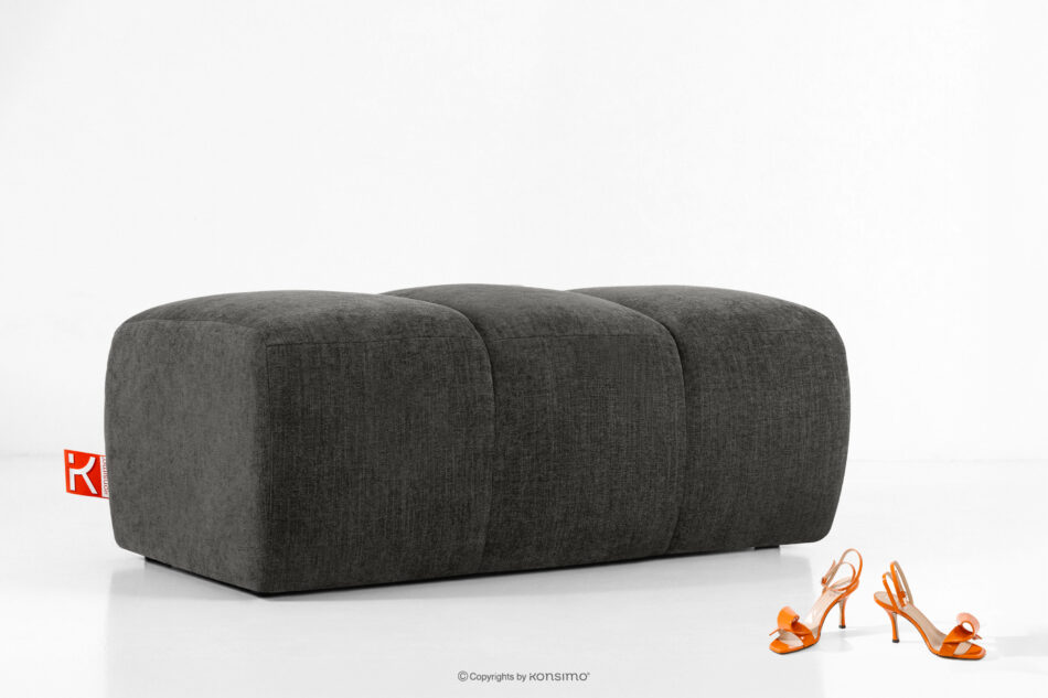 FLAVA Pikowana pufa retro modern grafitowy grafitowy - zdjęcie 4