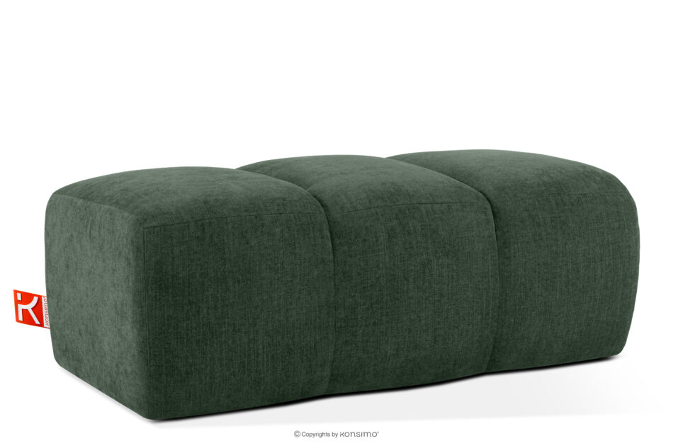 FLAVA Pikowana pufa retro modern ciemny zielony ciemny zielony - zdjęcie 2