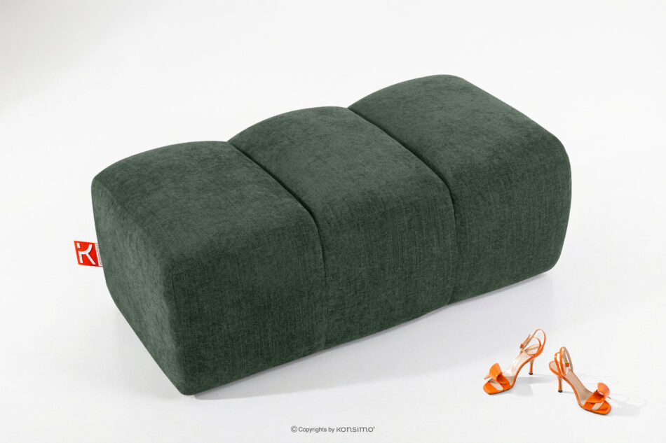 FLAVA Pikowana pufa retro modern ciemny zielony ciemny zielony - zdjęcie 1