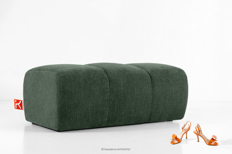 FLAVA Pikowana pufa retro modern ciemny zielony ciemny zielony - zdjęcie 4