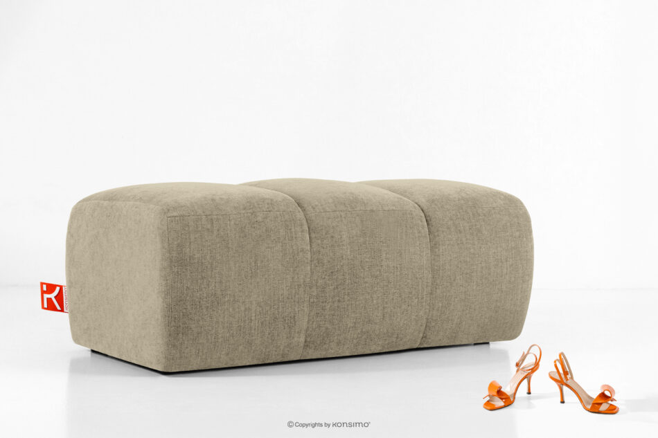 FLAVA Pikowana pufa retro modern piaskowy piaskowy - zdjęcie 4