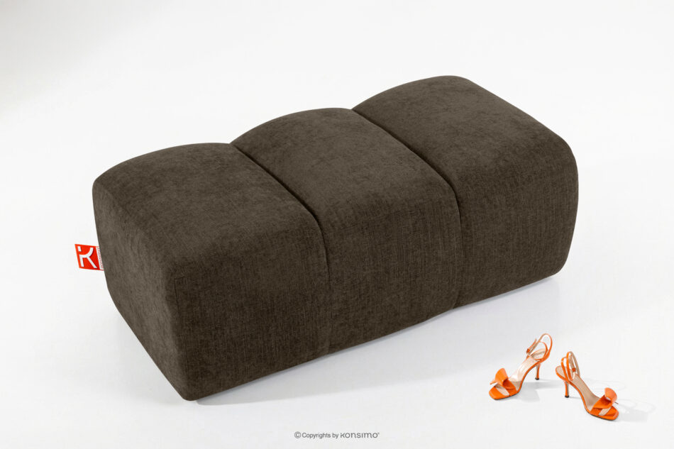 FLAVA Pikowana pufa retro modern brązowy brązowy - zdjęcie 1