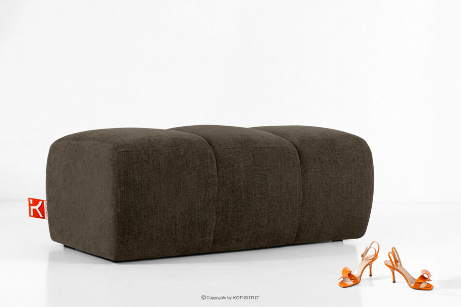 FLAVA Pikowana pufa retro modern brązowy brązowy - zdjęcie 4