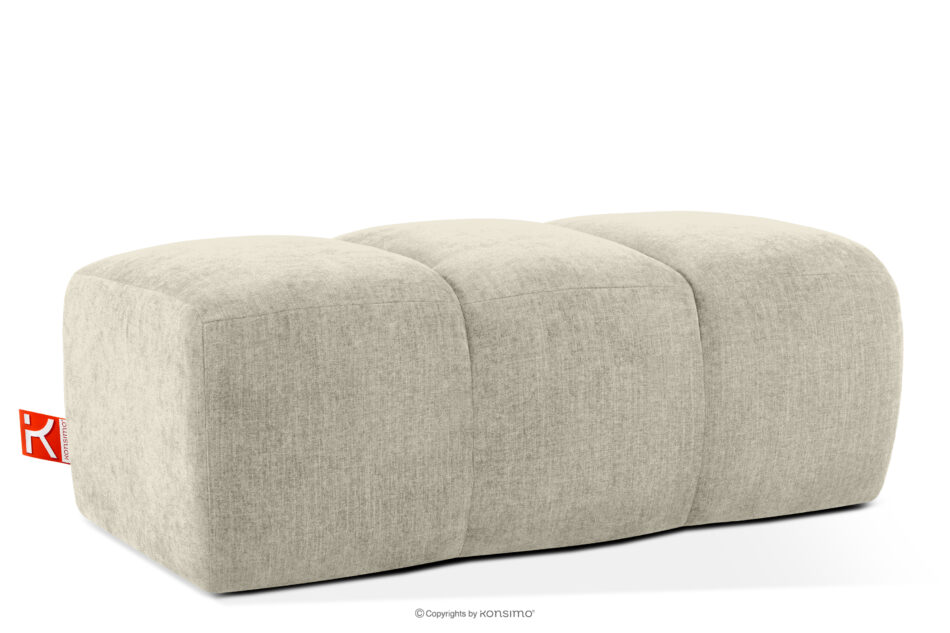 FLAVA Pikowana pufa retro modern ecru ecru - zdjęcie 2