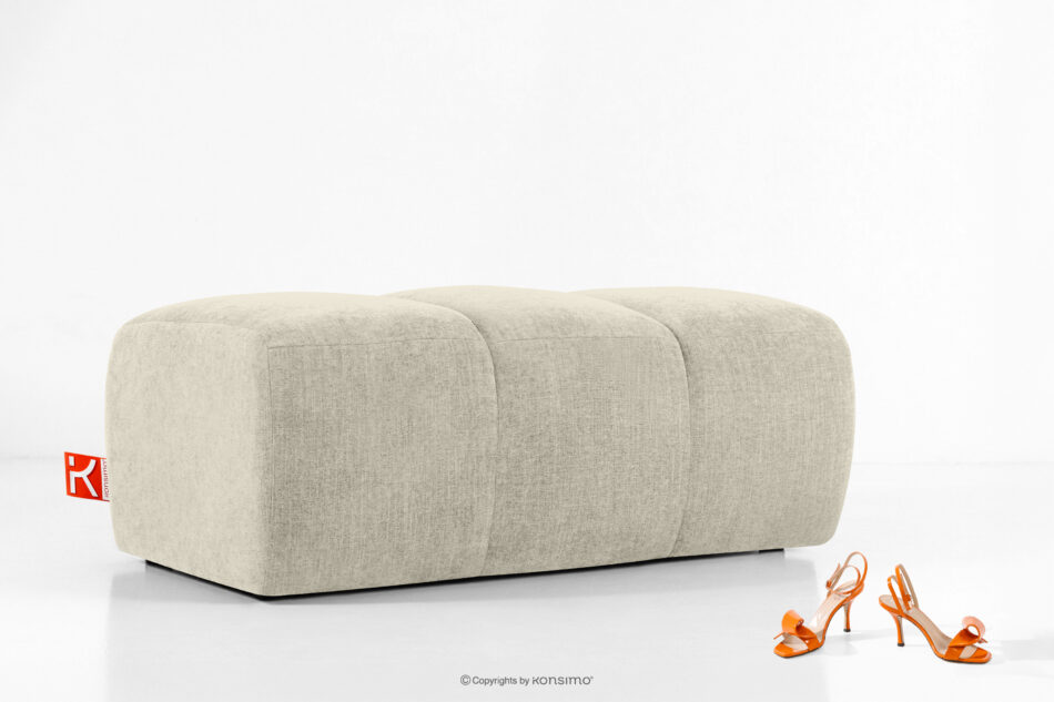 FLAVA Pikowana pufa retro modern ecru ecru - zdjęcie 4