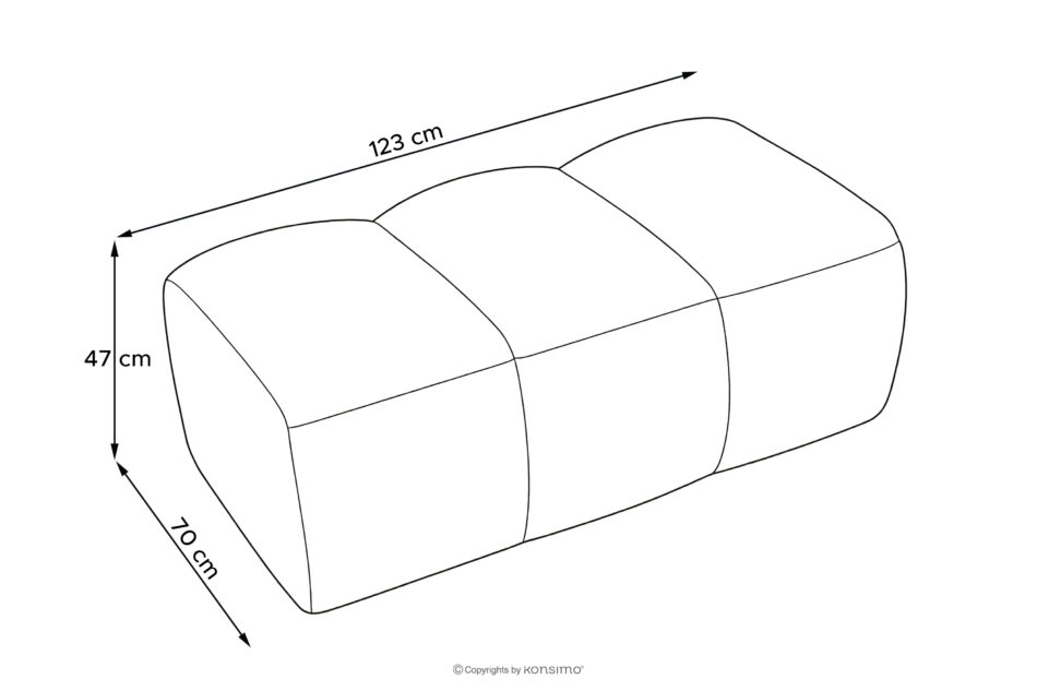 FLAVA Pikowana pufa retro modern piaskowy piaskowy - zdjęcie 6