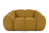 Pikowany fotel retro modern miodowy