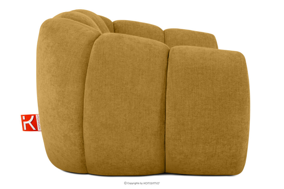 FLAVA Pikowany fotel retro modern miodowy miodowy - zdjęcie 4