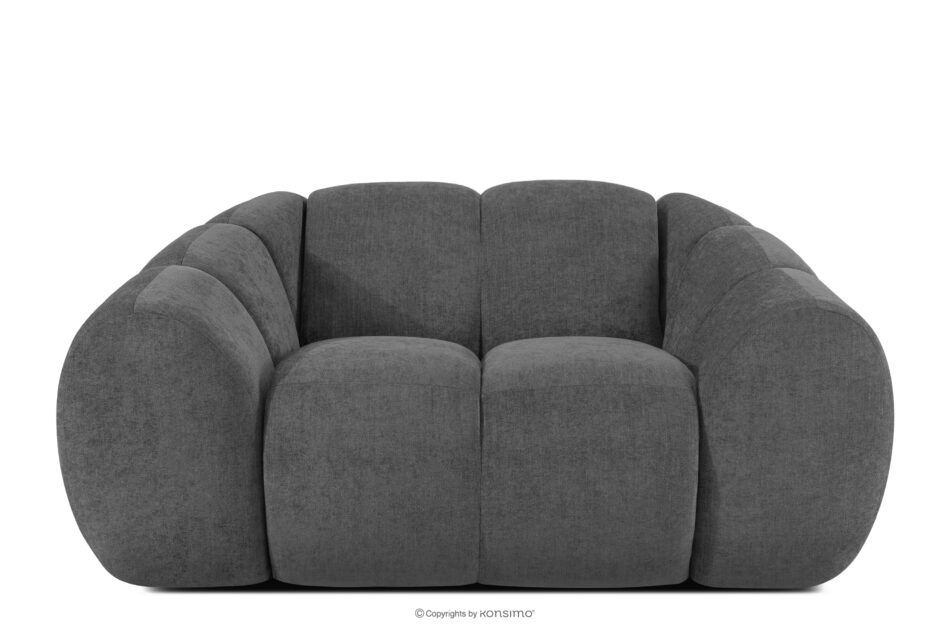 FLAVA Pikowany fotel retro modern popielaty popielaty - zdjęcie 0